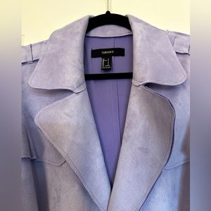 Faux suede trench coat - Lilac
